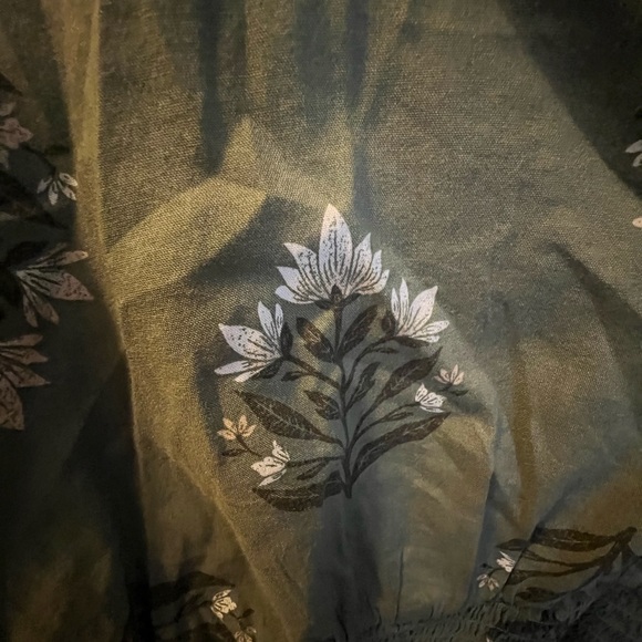 Old Navy Olive Green Floral Midi Dress - Picture 3 of 3